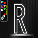 Axyaa Neon Letter Light Sign A-Z Alphabet with Color-Changing Illuminated Lights