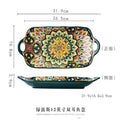 Axyaa Ceramic Steamed Fish Plate - Large Rectangular Binaural Fish Plate
