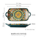 Axyaa Ceramic Steamed Fish Plate - Large Rectangular Binaural Fish Plate