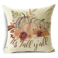 Axyaa Fall Pumpkin Sunflowers Linen Throw Pillowcase - Office, Bedroom Decor