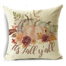 Axyaa Fall Pumpkin Sunflowers Linen Throw Pillowcase - Office, Bedroom Decor