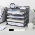 Axyaa Mesh Collection Black 4-Tier Desktop Document Tray Organizer