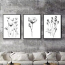 Axyaa Abstract Floral Canvas Wall Art - Nordic Style Flower Print for Living Room