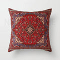 Axyaa Red Plush Moroccan Ethnic Sofa Cushion Cover -  Customizable 40x40 50x50 60x60