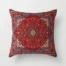 Axyaa Red Plush Moroccan Ethnic Sofa Cushion Cover -  Customizable 40x40 50x50 60x60