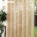 Axyaa Luxury Floral Jacquard Tulle Eyelet Curtains - European Style for Living Room