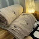Axyaa Coffee Washed Cotton Single Quilt - Japanese Minimalist Style