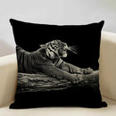 Axyaa Animal Pattern Cushion Cover Trio: Lion, Tiger, Bear Home Sofa Decor Kids Gift