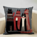 Axyaa Funny Cat Cartoon Pillowcase Linen Cushion Cover for Kids Nursery