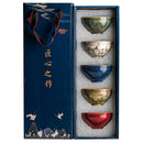 Axya Ceramic Kung Fu Tea Set - Five Elements Cup Bowl Gift Set