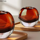 Axyaa Caramel Glass Vase for Table Flower Arrangement