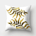 Golden Leaf Tropical Pillow Cover for Home Decor by Axyaa