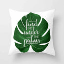 Axyaa Tropical Leaf Cactus Monstera Cushion Cover 45*45cm - Decorative Pillowcase