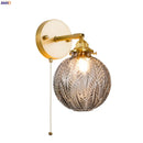 Axyaa Grey Glass LED Wall Lamps Bedroom Living Room Modern Copper Wandlamp