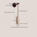 Axyaa Yellow Cave Stone LED Wall Lamp with Adjustable Wire Pull Chain Switch