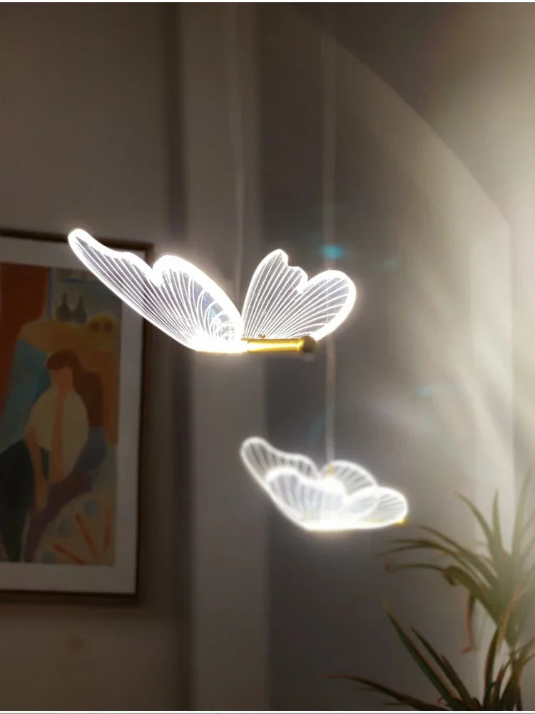 Axyaa Transparent LED Butterfly Chandelier for Home Decor and Lighting
