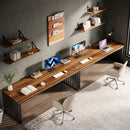 Axyaa 78'' Modern 2-Person Office Desk with Metal Legs, Industrial Wooden Computer Workstation