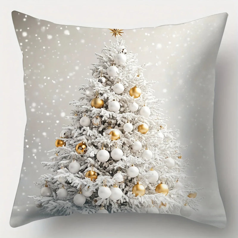 Axyaa Winter Christmas Tree Ball Pillowcase - Home Decor festive accent
