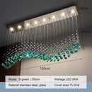Axyaa Nordic Green Stone Glass LED Pendant Chandeliers for Dining Room