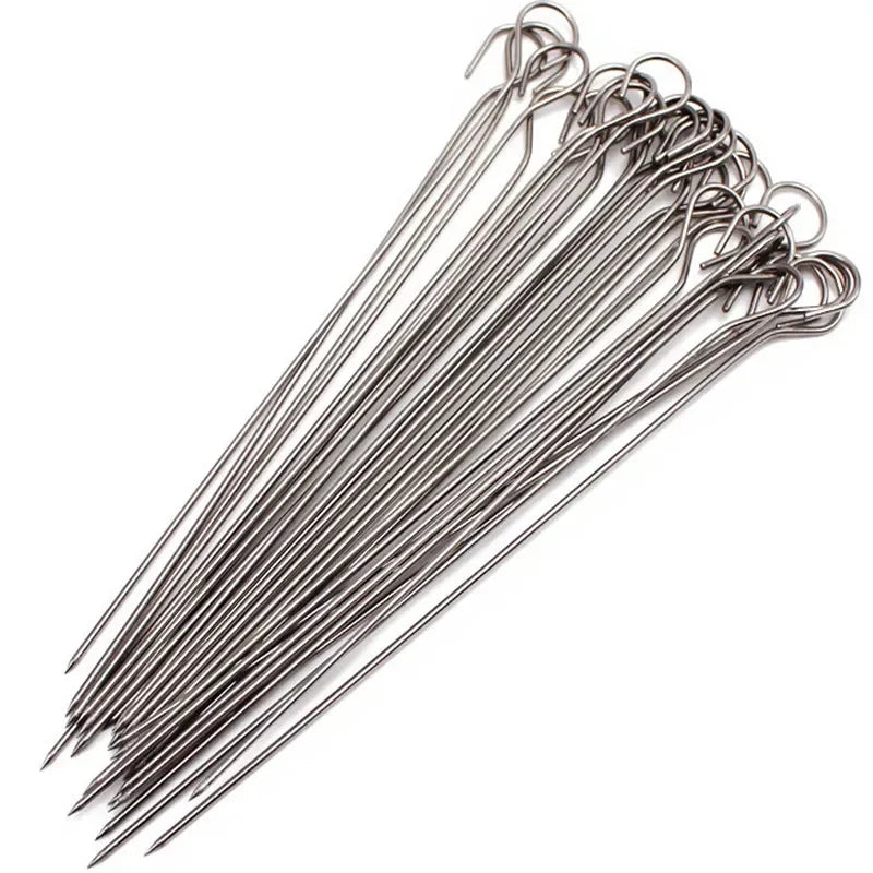 Axya Stainless Steel BBQ Meat Skewers for Outdoor Picnic and Camping