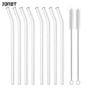 Axyaa Glass Straw Set: Reusable Borosilicate Drinking Straws with Brush for Drinks