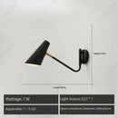 Axyaa LED Rotating Wall Lamp for Living Room Bedroom Study-with Switch-Rocker Arm-Light