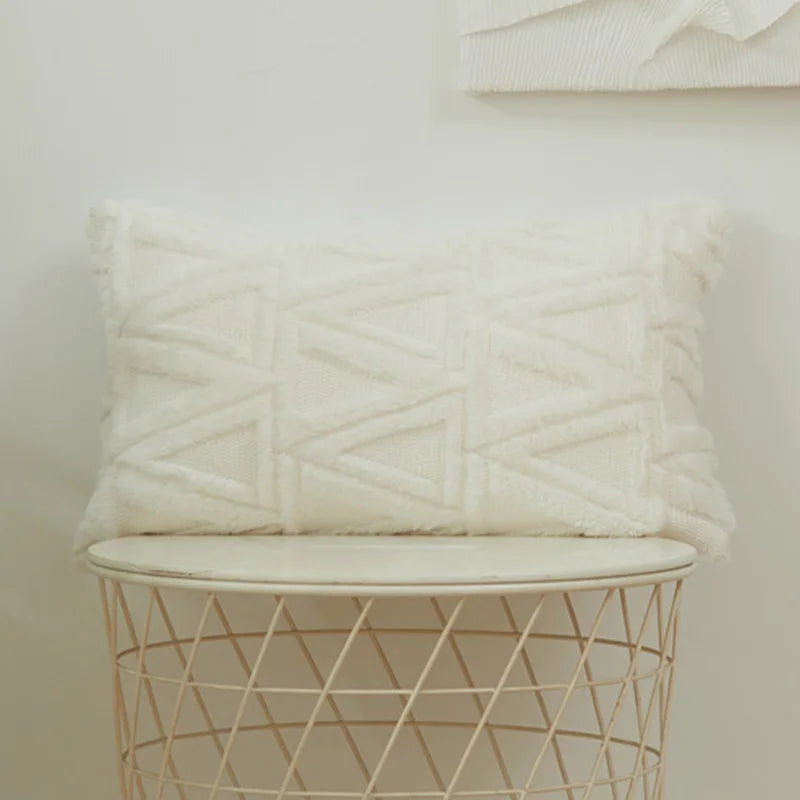 Short Plush Boho Pillowcases by Axyaa - 30x50cm Decorative Cushion Cover