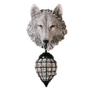 Axya Nordic Wolf Head Wall Lamp: Industrial Decor Stair Light with Crystal, Outdoor Lighting