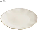 Axyaa Beige Ceramic Irregular Plate Set - Creative Molecular Cuisine Tableware
