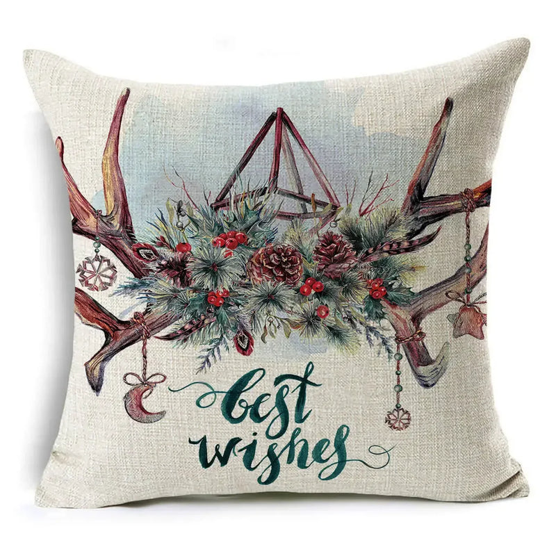 Axyaa Christmas Birds Garland Cushion Cover