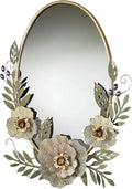 Axyaa Pastel Floral Oval Wall Mirror - Forever Blooms
