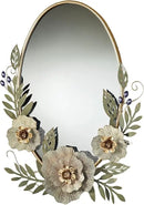 Axyaa Pastel Floral Oval Wall Mirror - Forever Blooms