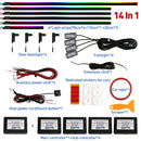 Axyaa Car Interior LED Ambient Lights - Colorful Fiber Optic Atmosphere Strips