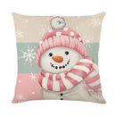 Axyaa Christmas Pillow Cover: Santa Snowman Tree Print for Sofa Decor