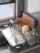 Axyaa Stainless Steel Dish Drying Rack Organizer Shelf for Kitchen Bowl Drainer