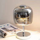 Axyaa Glass USB Charging Desk Lamp: Three-Color LED Dimming, Modern Design for Bedroom & Living Room