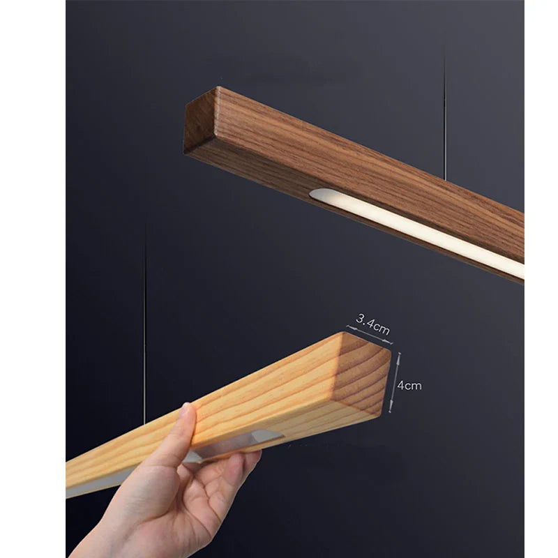 Axyaa Nordic Black Walnut Chandelier: Minimalist Dining Room Lighting