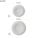 Axyaa Frosted Striped Ceramic Shallow Plate - Creative Tableware for Molecular Cooking