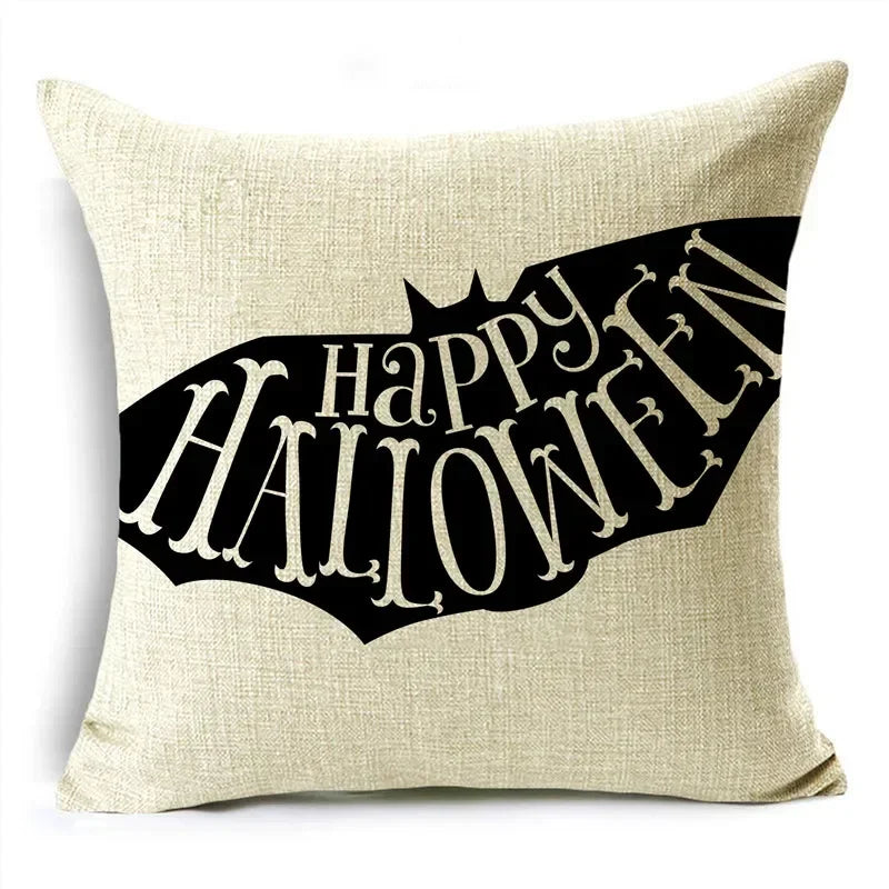 Black White Happy Halloween Trick Or Treat Pillowcase for Axyaa Décor