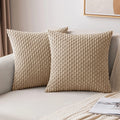 Axyaa Corduroy Chain Pattern Cushion Cover - Soft Fluffy Pillow Case for Home Decor