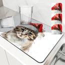 Axyaa Christmas Draining Mat: Super Absorbent Coffee & Dish Drying Pad
