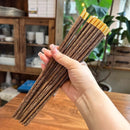 Axyaa 25cm Wooden Chopsticks Set with Brass Engraved Fortune Chinese Character