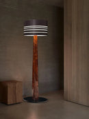 Axyaa Solid Wood Leather Floor Lamp, Luxury Standing Light for Home or Office