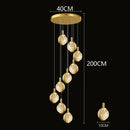 Axyaa Crystal Chandelier Stair Pendant Lamp Living Room Interior Lighting