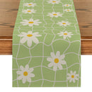 Axyaa Bamboo Lines Table Runner - Kitchen Dining Holiday Decor Flower Turtle Back