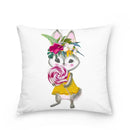 Easter Bunny Polyester Throw Pillow for Home Decor Sofa by Axyaa