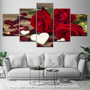 Axyaa Beautiful Roses Canvas Wall Art - Modular Framework Living Room Decor