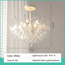 Axyaa Luxury Vintage Shell Crystal Chandelier in Blue/White