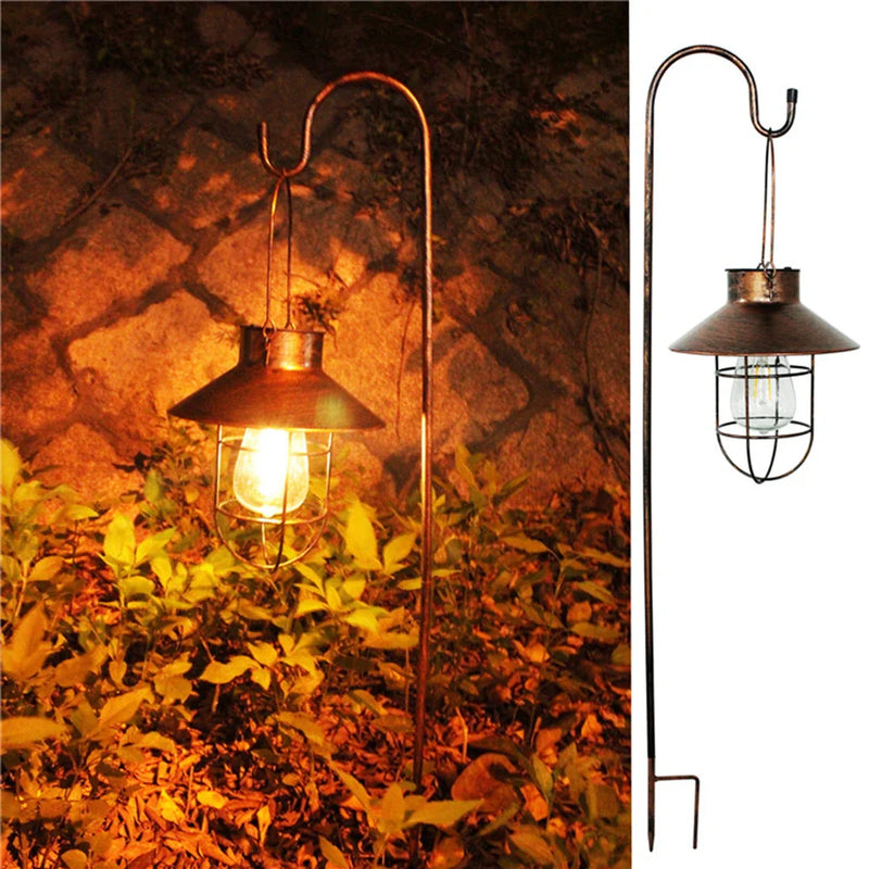 Axya Retro Solar LED Oil Lamp: Portable Flickering Flameless Lantern for Outdoor Decor