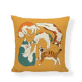 Axyaa Cartoon Cat Linen Cushion Cover - Home Decor Essential for Sofa, Living Room, or Bed
